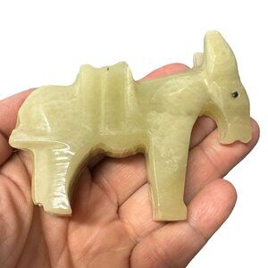 Marble Donkey Mexican Stone Onyx Sculpture Carved Jackass Mule 3" Mexico